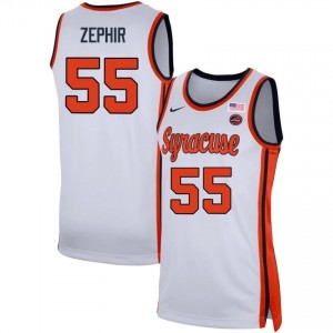 Bryce Zephir Syracuse University Men's #55 College Basketball Stitched Jersey - White 647442-272