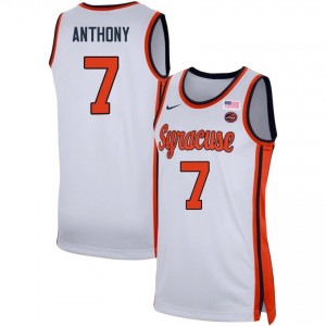 Kiyan Anthony Syracuse College Basketball Men's #7 Game Jerseys - White 571144-907