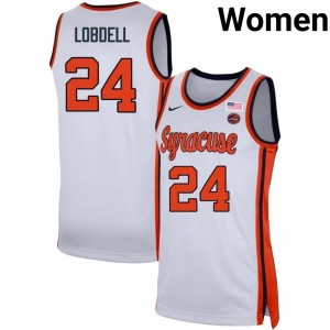 Noah Lobdell Cuse Orange College Basketball #24 Replica Women Jerseys - White 615344-268