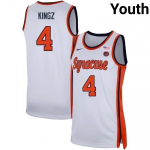 Nate Kingz Syracuse Orange College Basketball Youth #4 Official Jersey - White 643416-281
