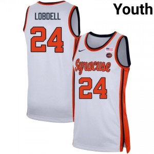 Noah Lobdell Orange #24 Replica College Basketball Youth Jerseys - White 407162-857